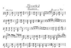 Prima pagina della Sonata n. 1 nell'edizione originale