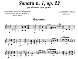 Prima pagina della Sonata n. 1 nella revisione di Marco Brusa